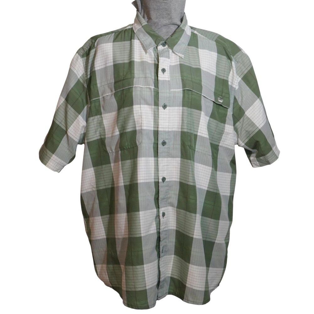 Wrangler Outdoor Series Moisture Wicking Green Plaid Shirt Size Xl
